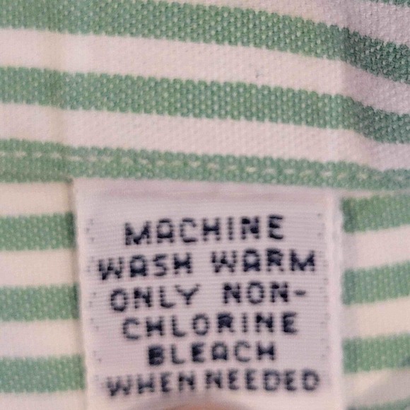 Polo Ralph Lauren Big Shirt Oxford Men's L Green Striped SS Button Down Cotton - Picture 6 of 10
